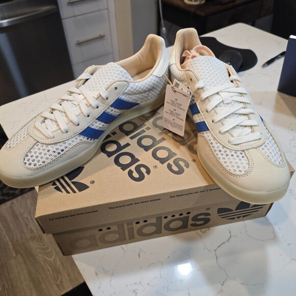 Adidas Originals Gazelle Indoor (Off White/Focus Blue/Warm Vanilla) M 10 JH5419 - Picture 2 of 14